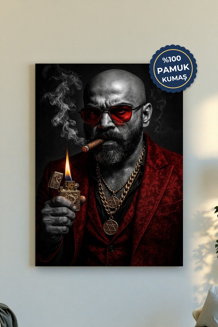 Cesur Sanat Kanvas Tablo - Kırmızı Vurgusu