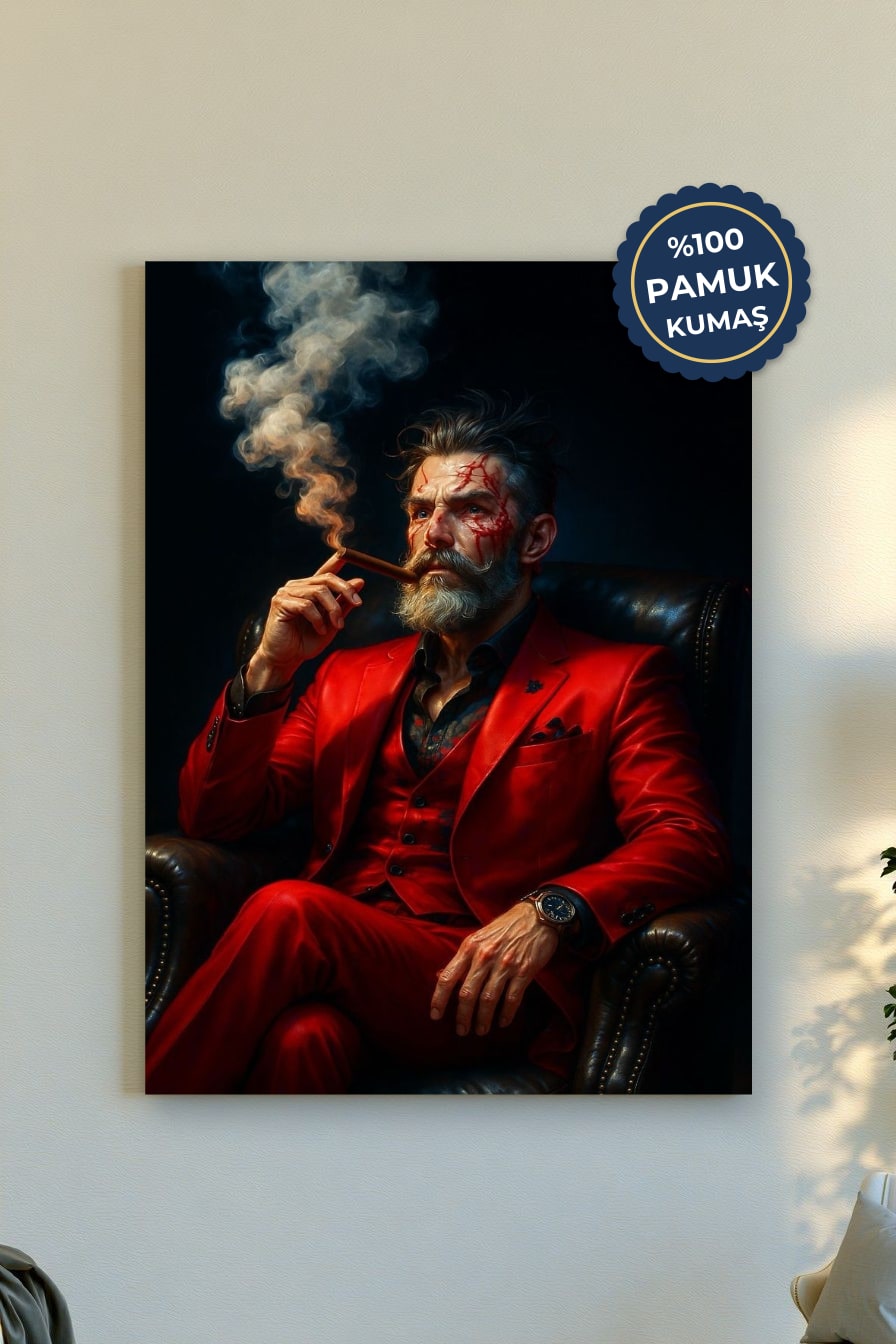 İlham Verici Sanat Kanvas Tablo - Kırmızı Vurgusu