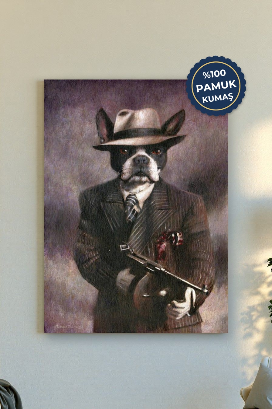 Köpek Gangster Kanvas Tablo - Mizahi ve Renkli