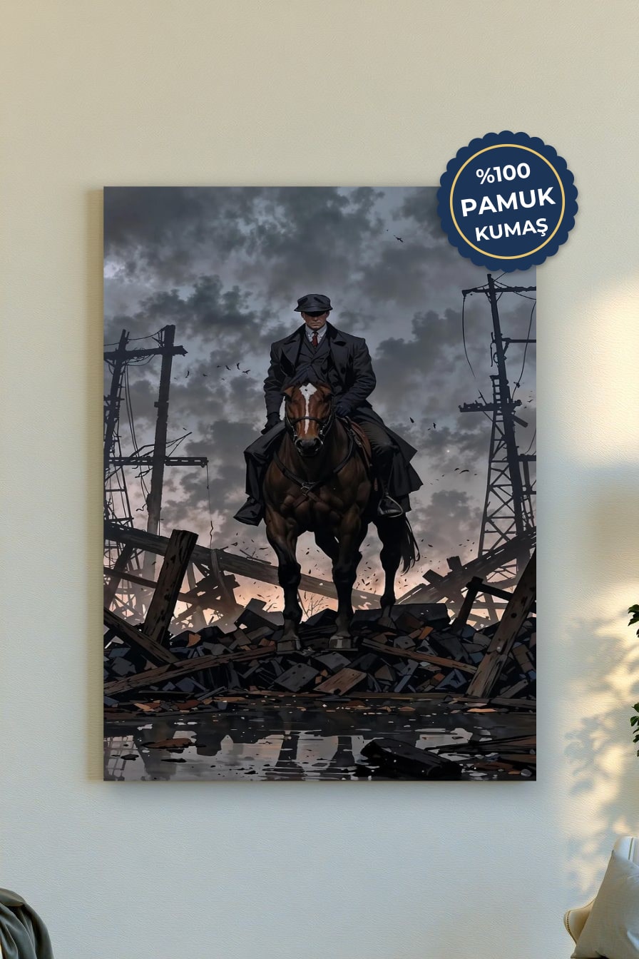 Güçlü Adam ve Atı Kanvas Tablo - Soyut Vurgu