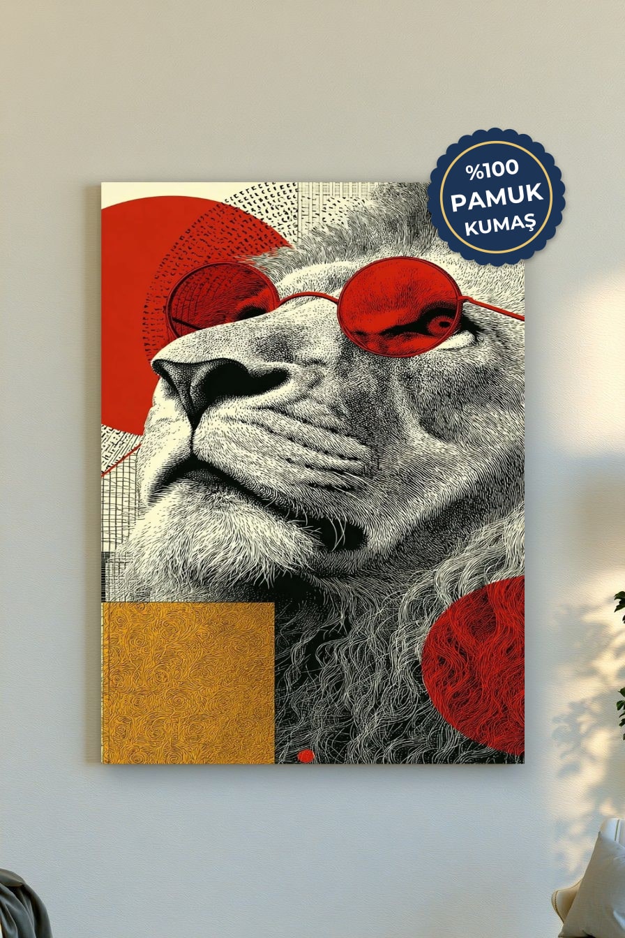 Aslan Kanvas Tablo - Modern ve Çarpıcı Renkler