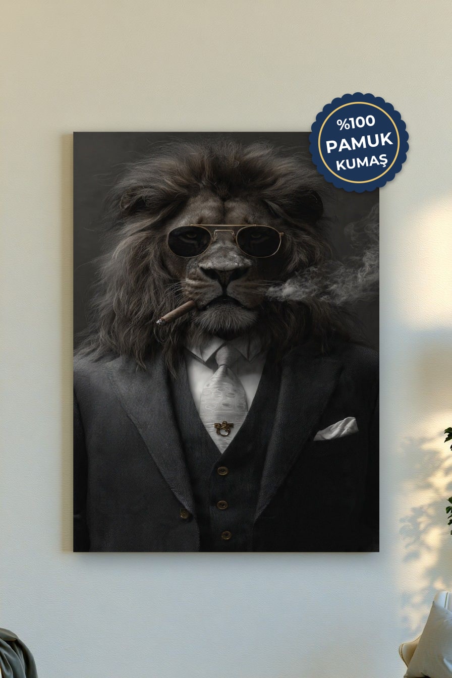Aslan Portresi Kanvas Tablo - Modern ve Cesur Sanat