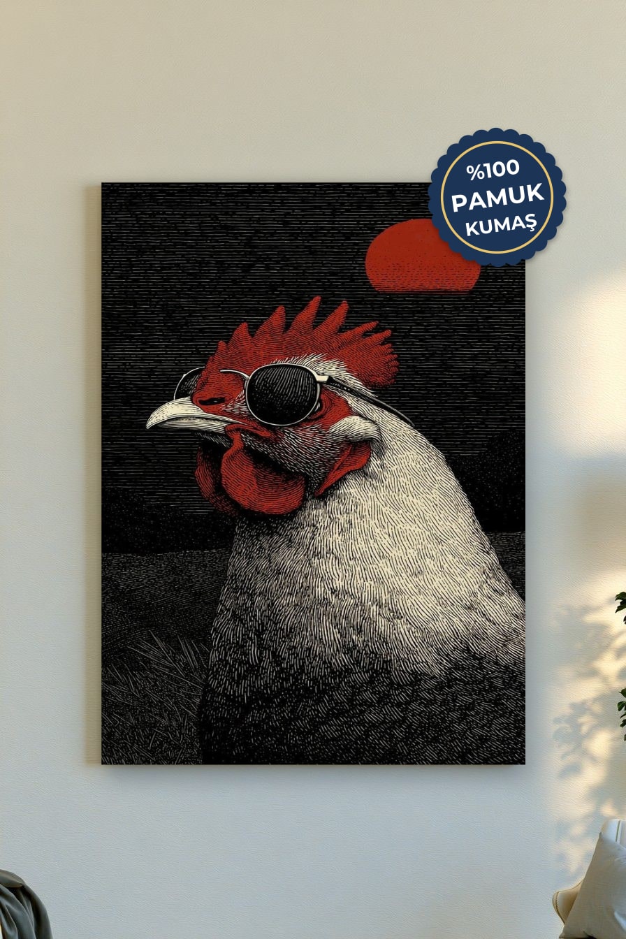 Şık Tavuk Kanvas Tablo - Minimalist
