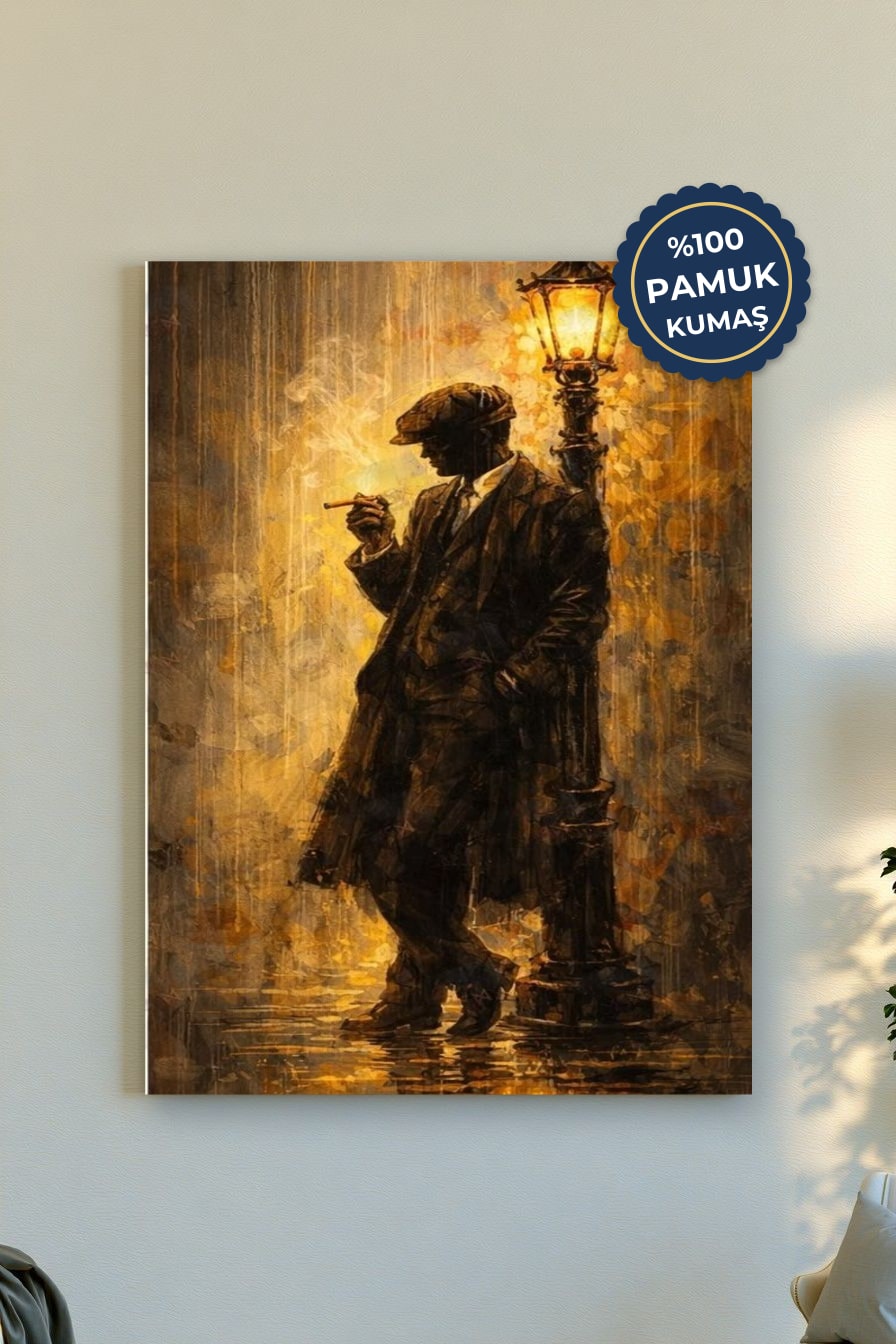 Sokak Hayatı Kanvas Tablo - Retro Sarı Vurgulu