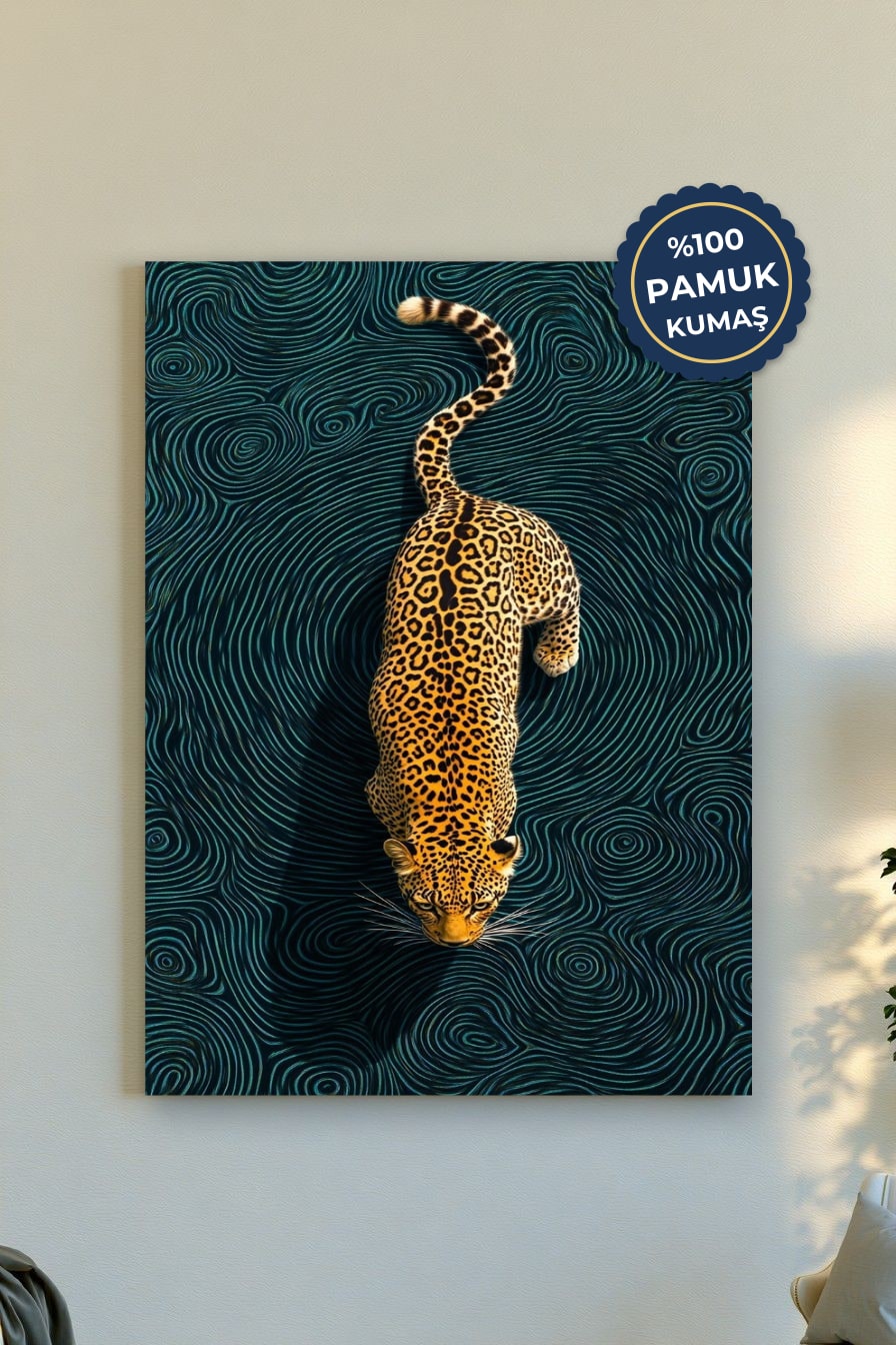 Leopar Kanvas Tablo - Canlı ve Dinamik Renkler