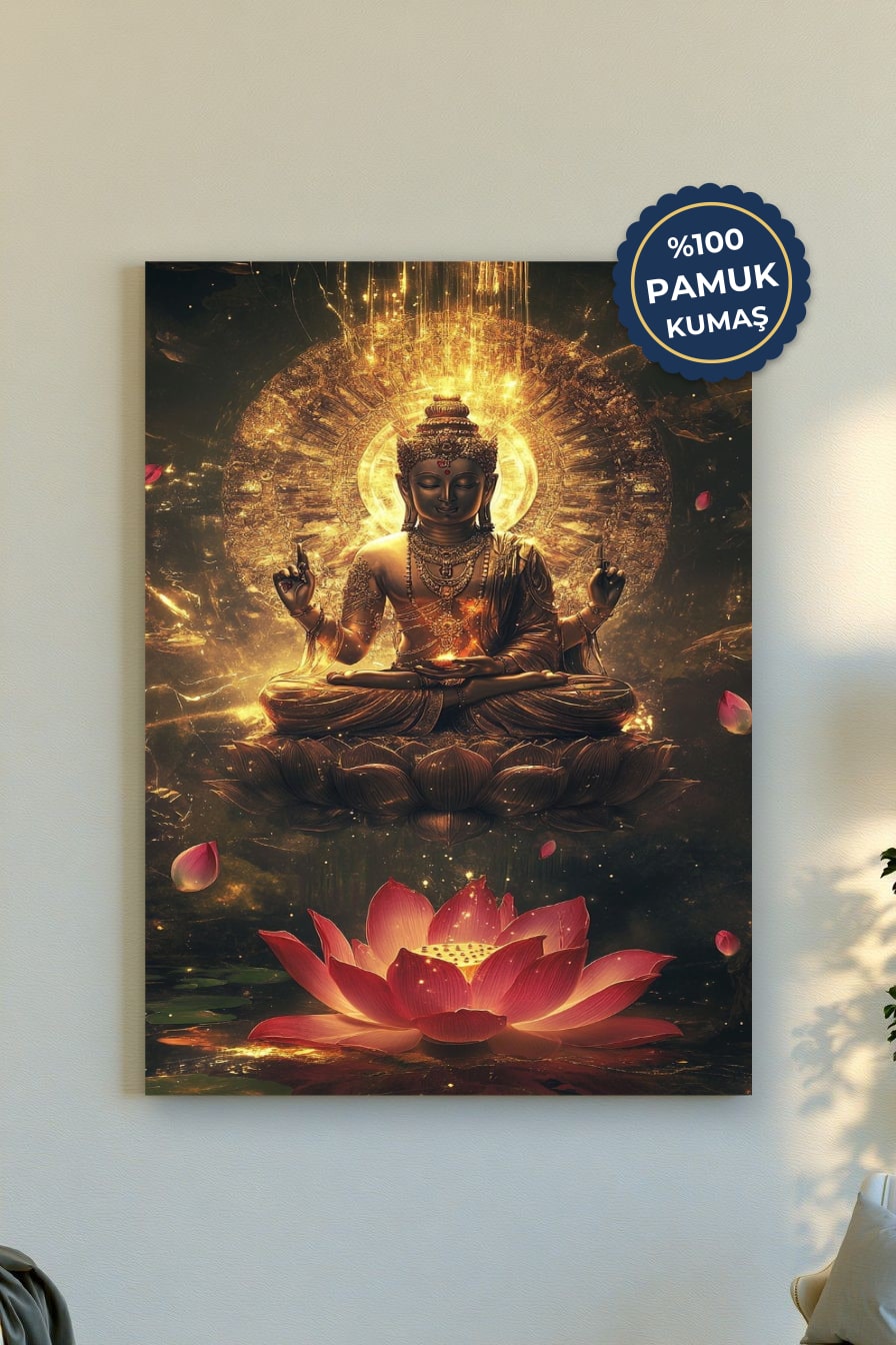 Meditasyon Kanvas Tablo - Altın Renk Vurgusu
