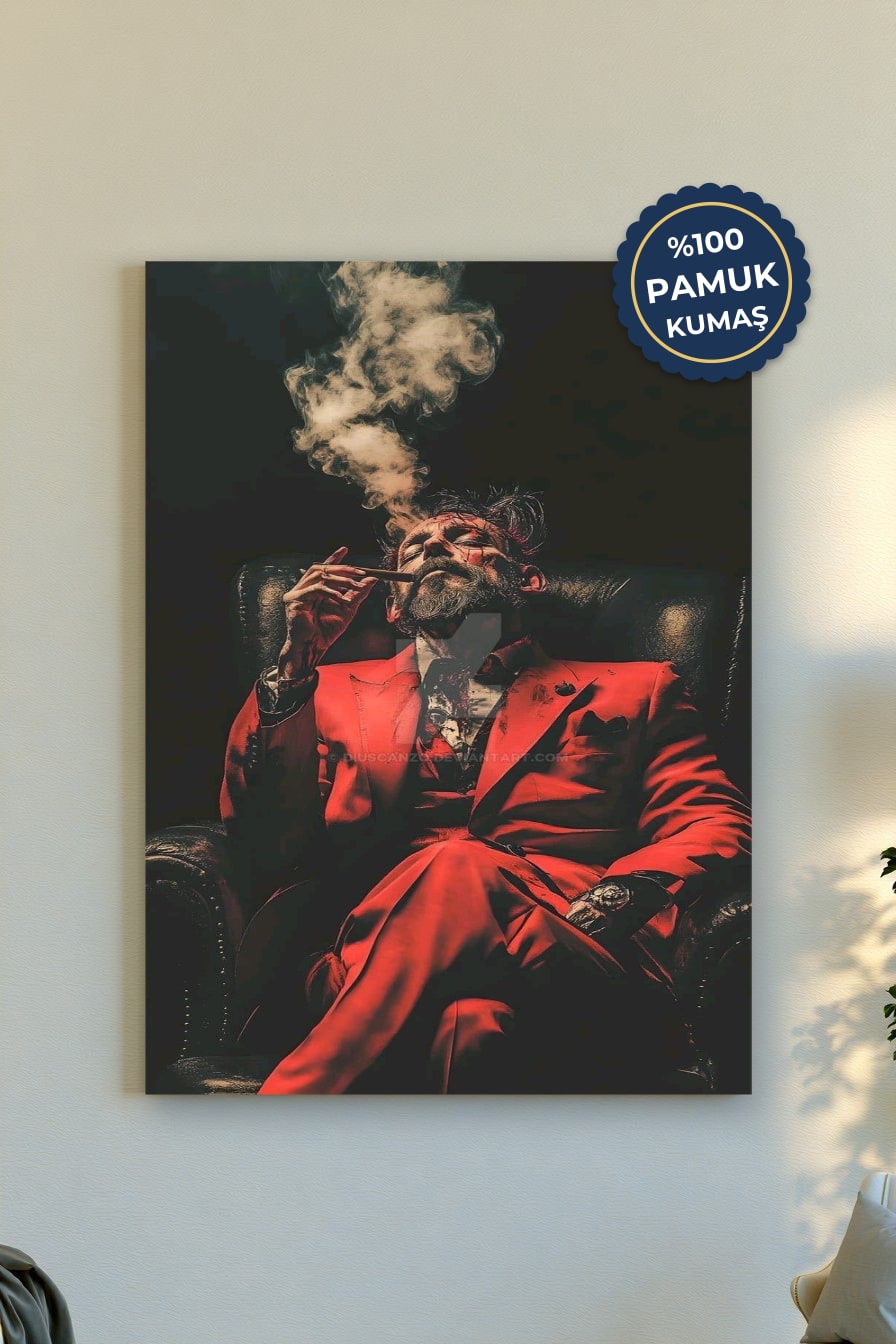 Cesur Sanat Kanvas Tablo - Kırmızı Vurgusu
