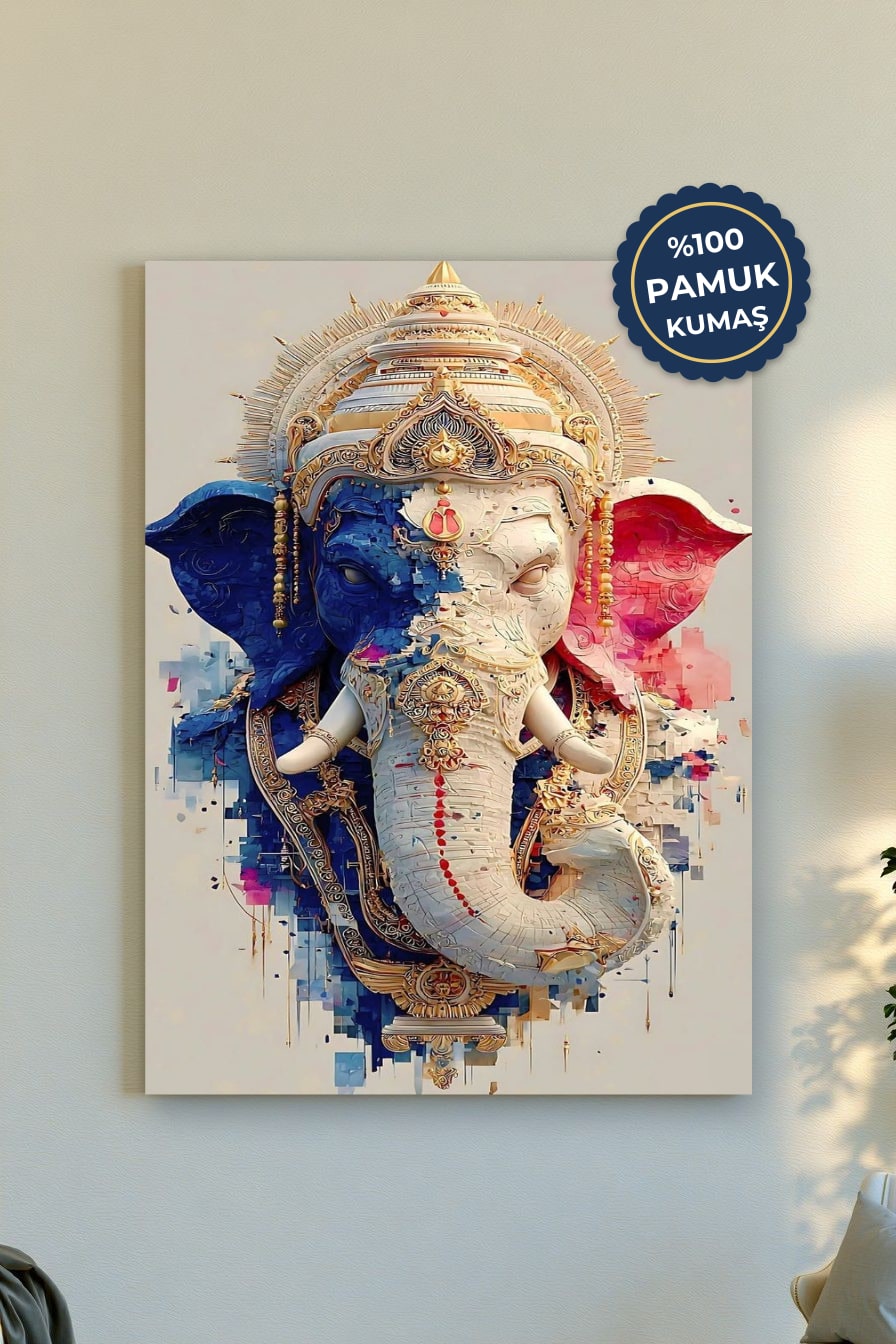 Ganesha Kanvas Tablo - Renkli Tasarım