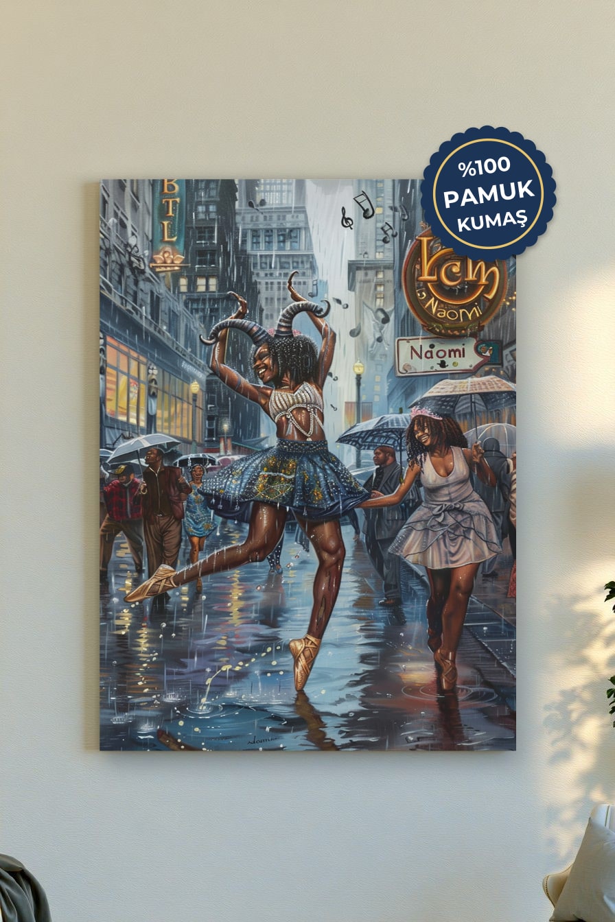 Dans Temalı Kanvas Tablo - Renkli ve Hareketli