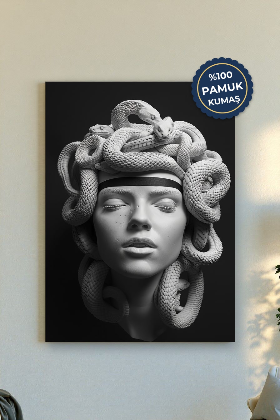 Medusa Kanvas Tablo - Monokrom Sanat