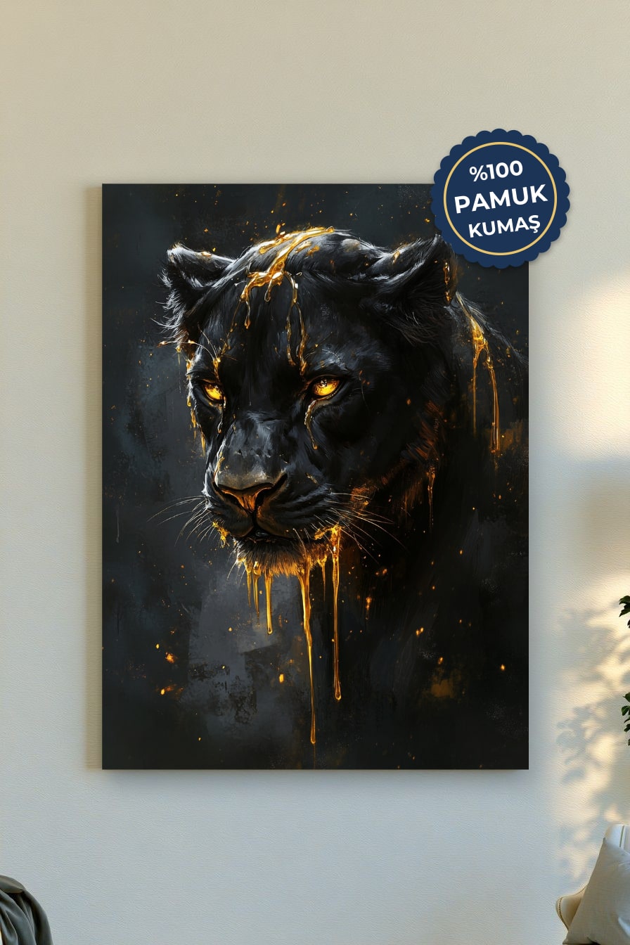 Siyah Panter Kanvas Tablo - Modern Sanat