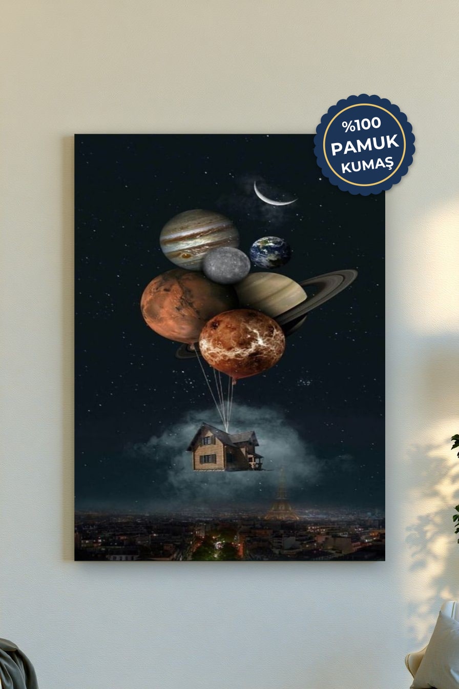 Uzay Temalı Kanvas Tablo - Ruhsal ve Yaratıcı Renkler
