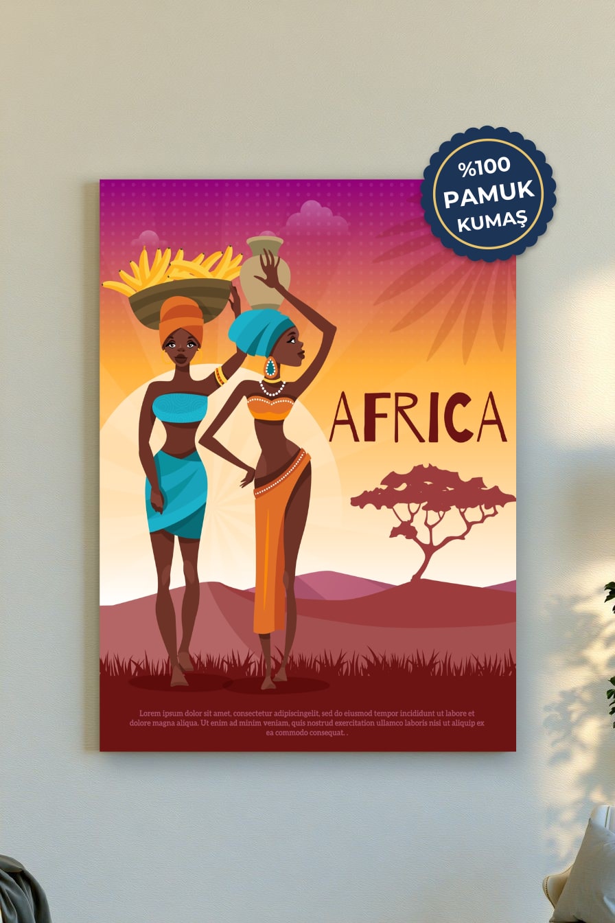 Afrika Kanvas Tablo - Renkli ve Modern