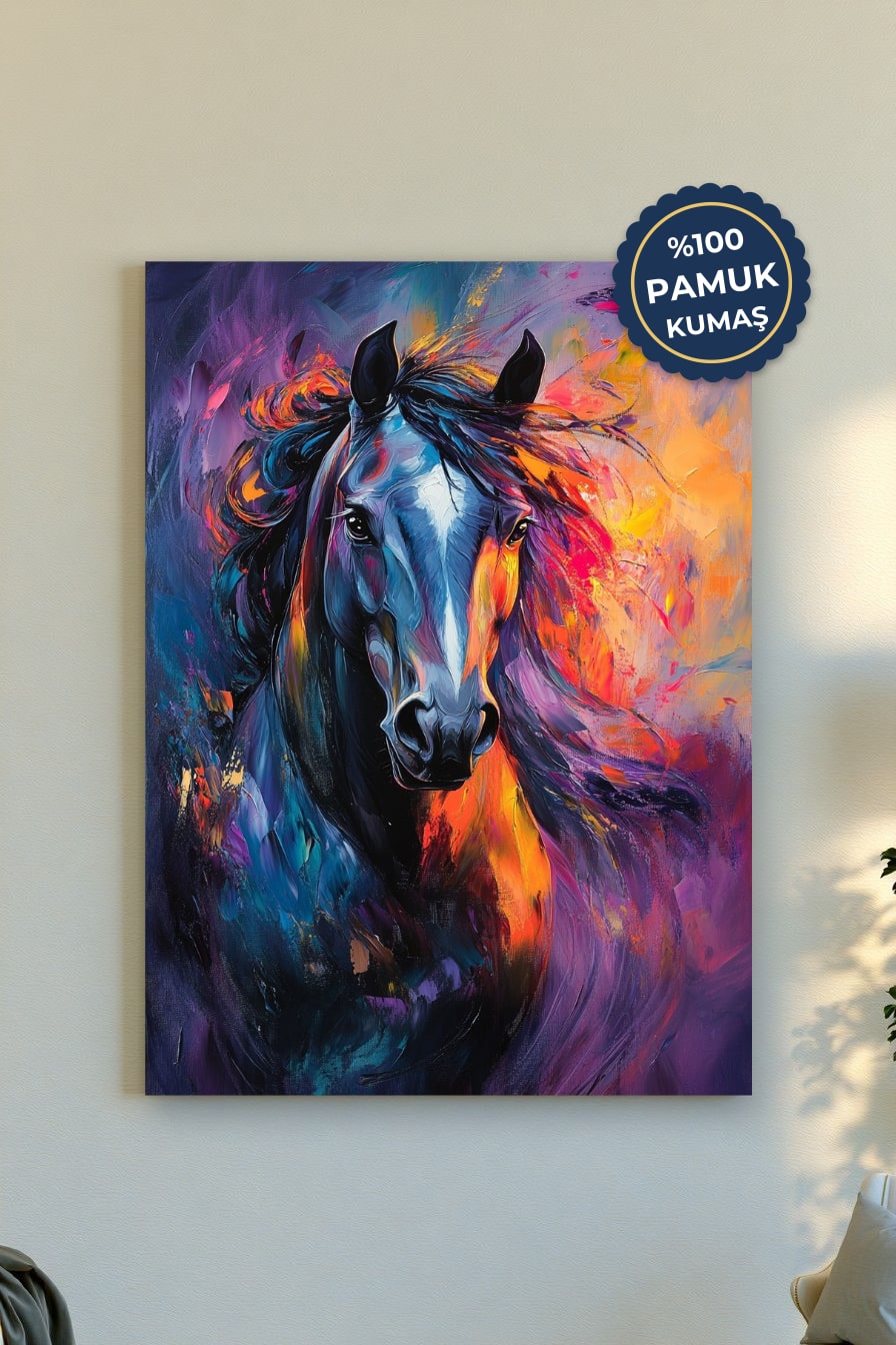 At Kanvas Tablo - Canlı Renkler ile Soyut Sanat