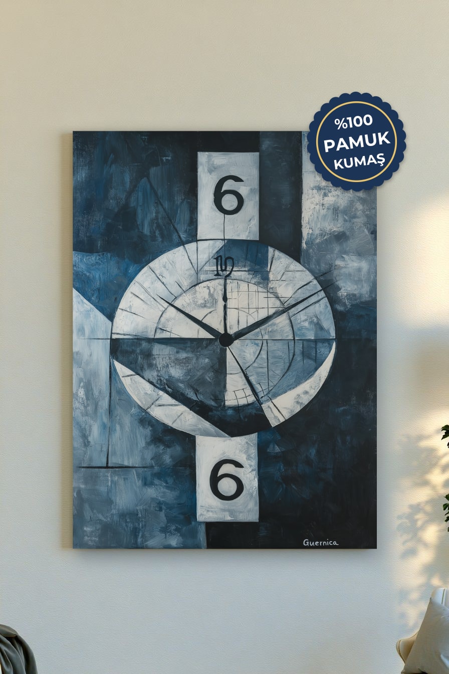Zamanın Dansı Kanvas Tablo - Mavi ve Beyaz Vurgusu