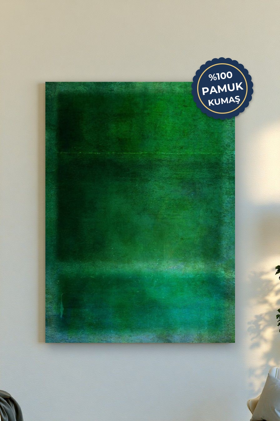 Yeşil Soyut Kanvas Tablo - Modern Doku Vurgusu