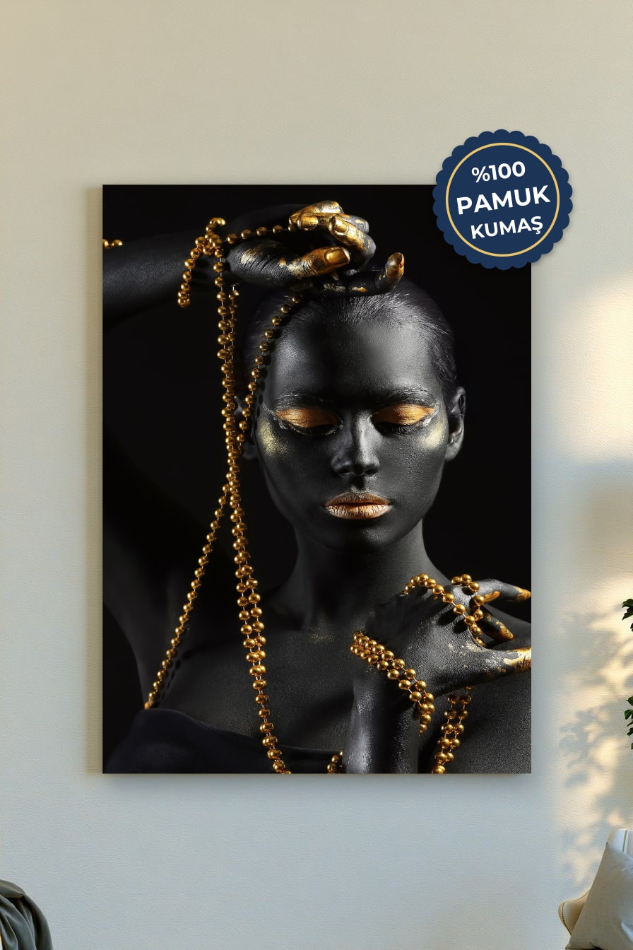 Soyut Kadın Kanvas Tablo - Altın Vurgulu Sanat