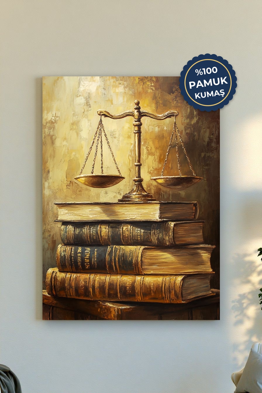 Adalet Kanvas Tablo - Altın Tonları ile Klasik Vurgu