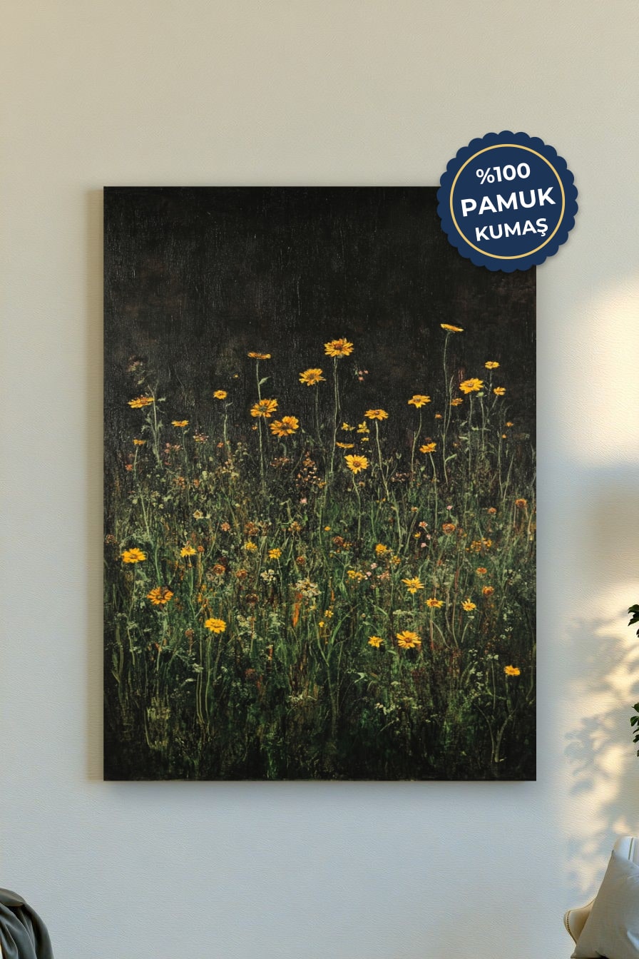 Sarı Çiçekler Kanvas Tablo - Doğal ve Çarpıcı