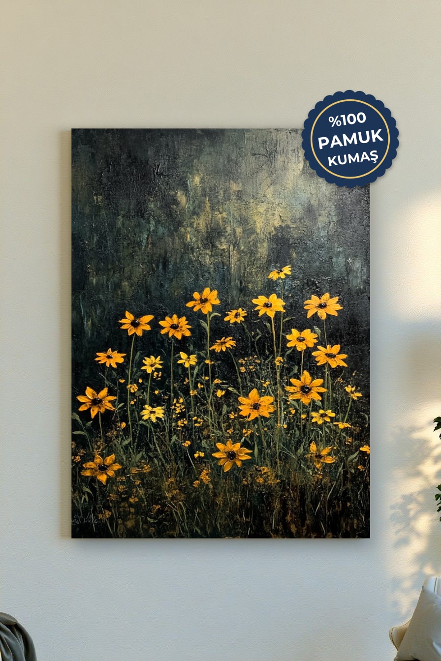 Sarı Çiçekler Kanvas Tablo - Renkli ve Canlı