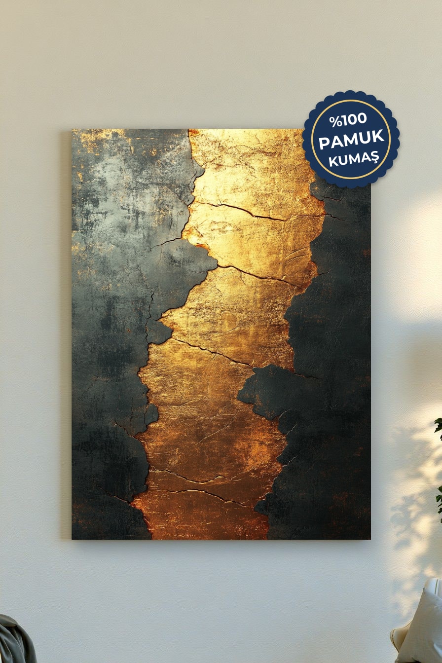 Altın Parlaklık Kanvas Tablo - Modern ve Şık