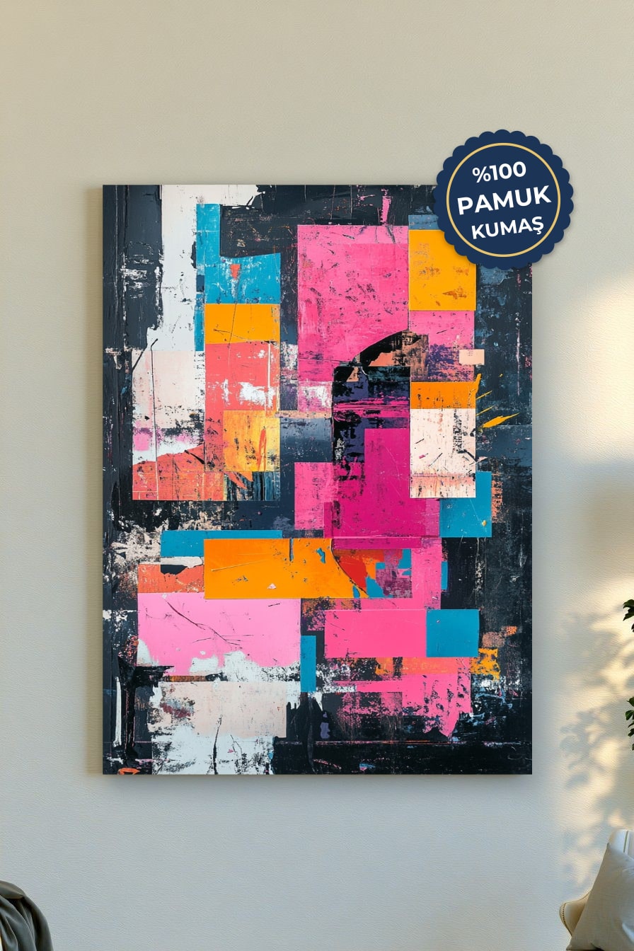 Soyut Kanvas Tablo - Renkli ve Dinamik