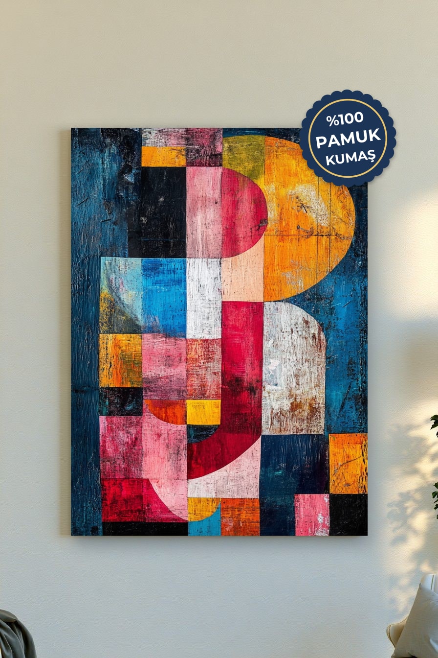 Soyut Kanvas Tablo - Renkli ve Dinamik Tasarım