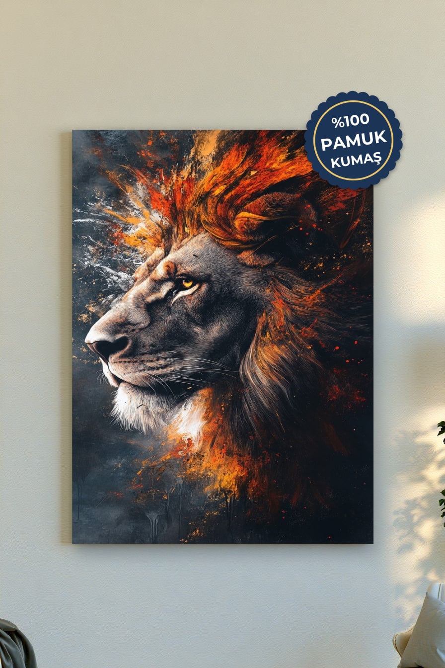 Aslan Kanvas Tablo - Cesur Sanat