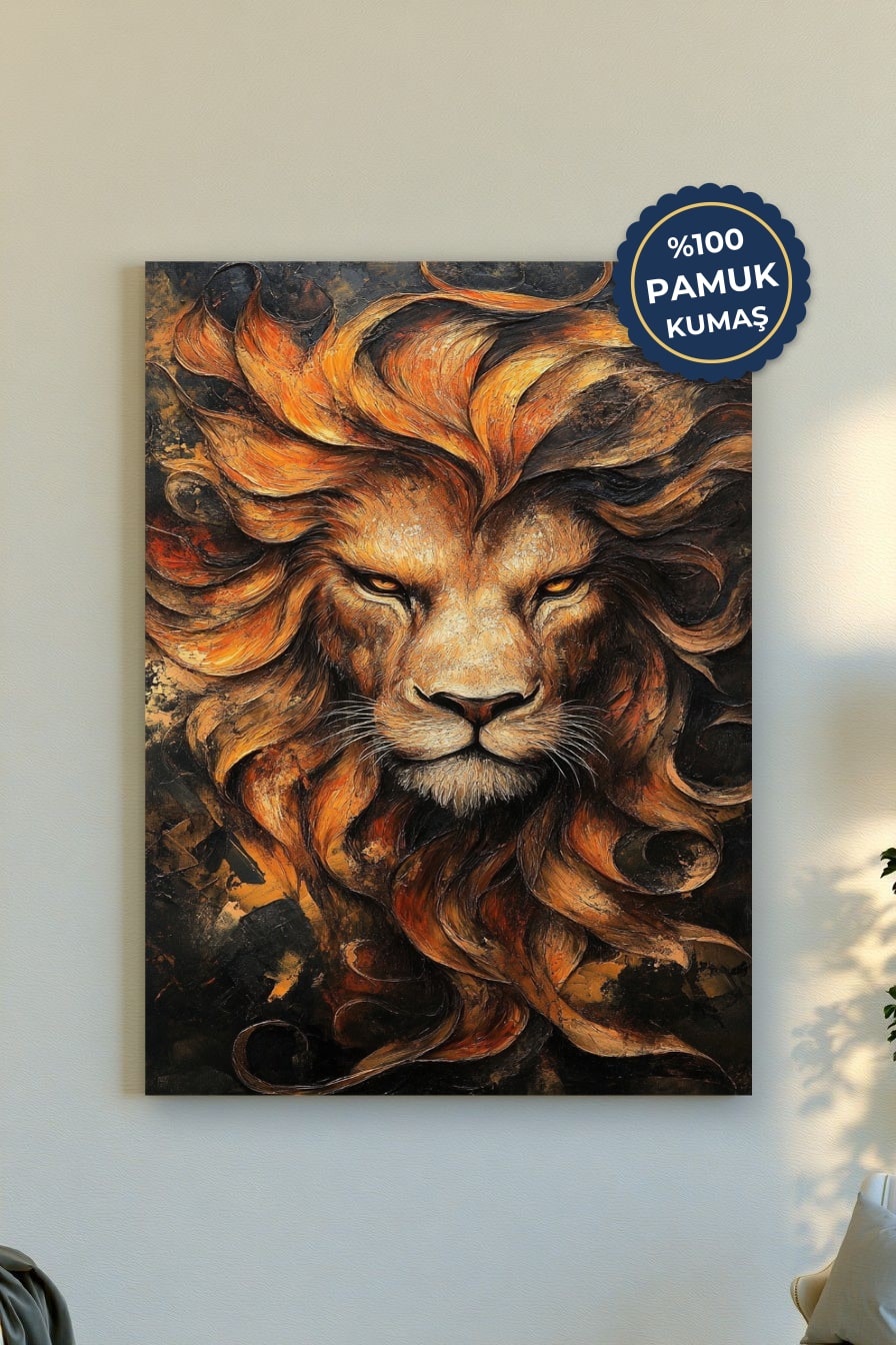 Aslan Kanvas Tablo - Cesur Sanat