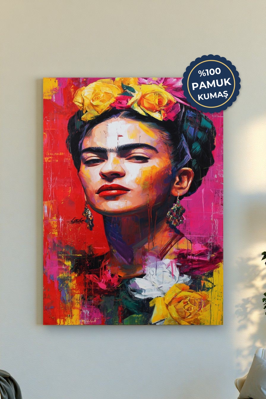 Frida Kahlo Kanvas Tablo - Renkli Soyut Sanat