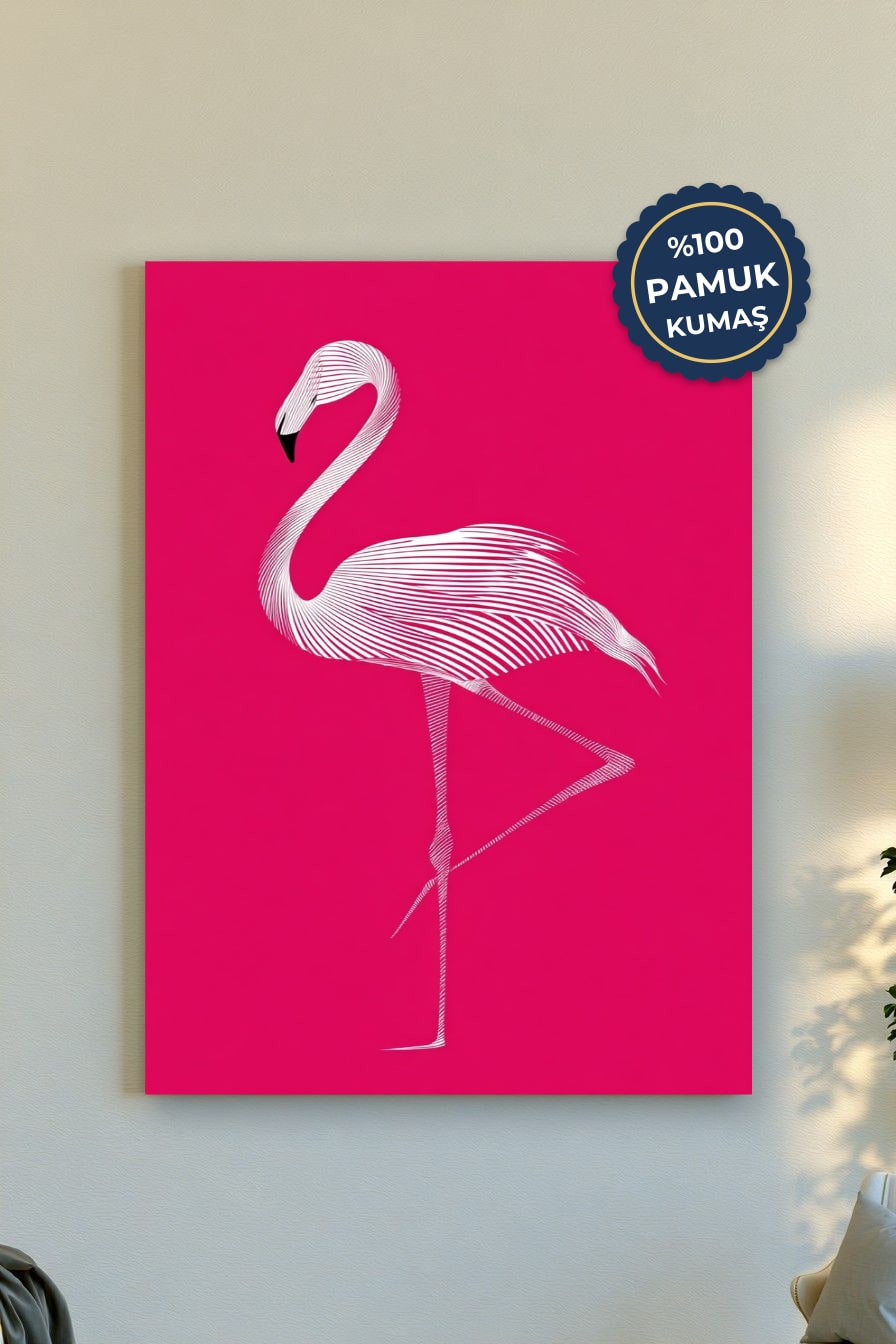 Flamingo Kanvas Tablo - Modern Pembe