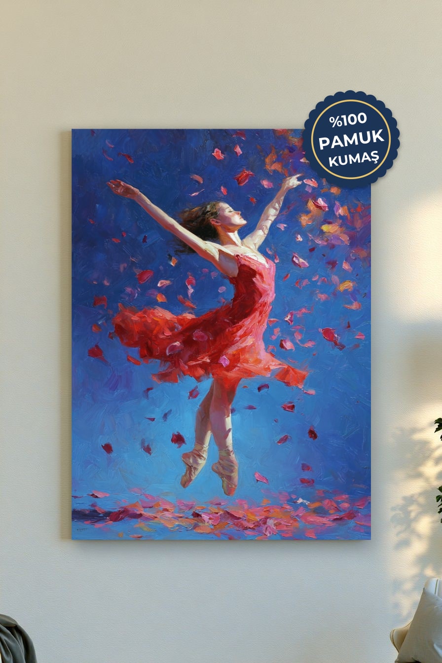 Dans Eden Kadın Kanvas Tablo - Canlı Renkler