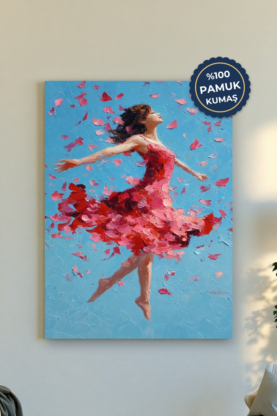 Dans Eden Kadın Kanvas Tablo - Parlak Renkler