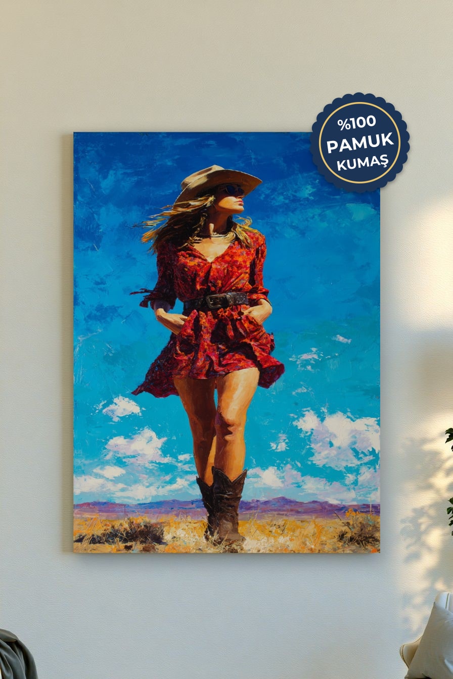 Yaz Güneşi Kanvas Tablo - Canlı Kırmızı Vurgusu