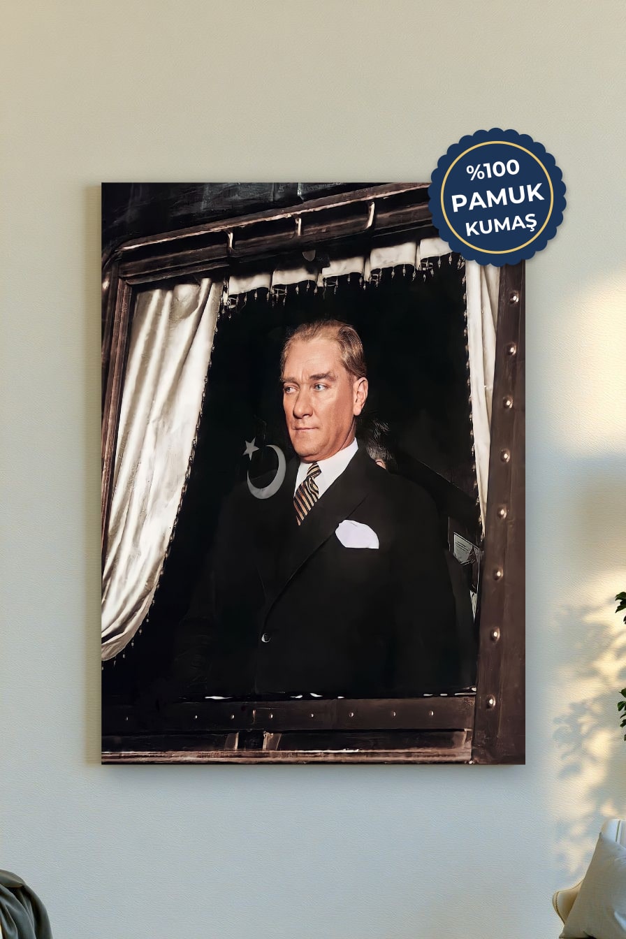 Tarihi Portre Kanvas Tablo - Renkli Retro Vurgusu