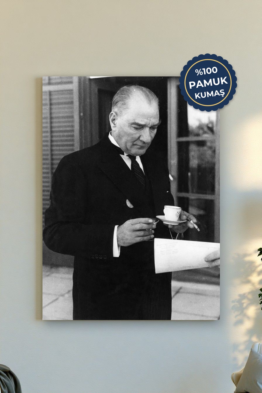 Tarihî Portre Kanvas Tablo - Siyah Beyaz Vurgu