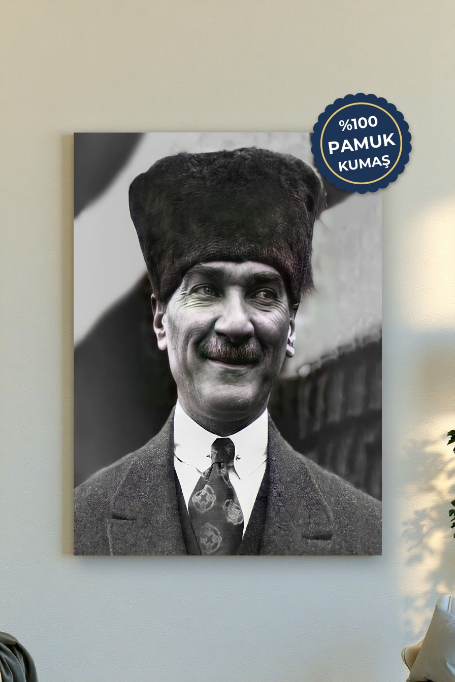 Tarihî Portre Kanvas Tablo - Siyah Beyaz