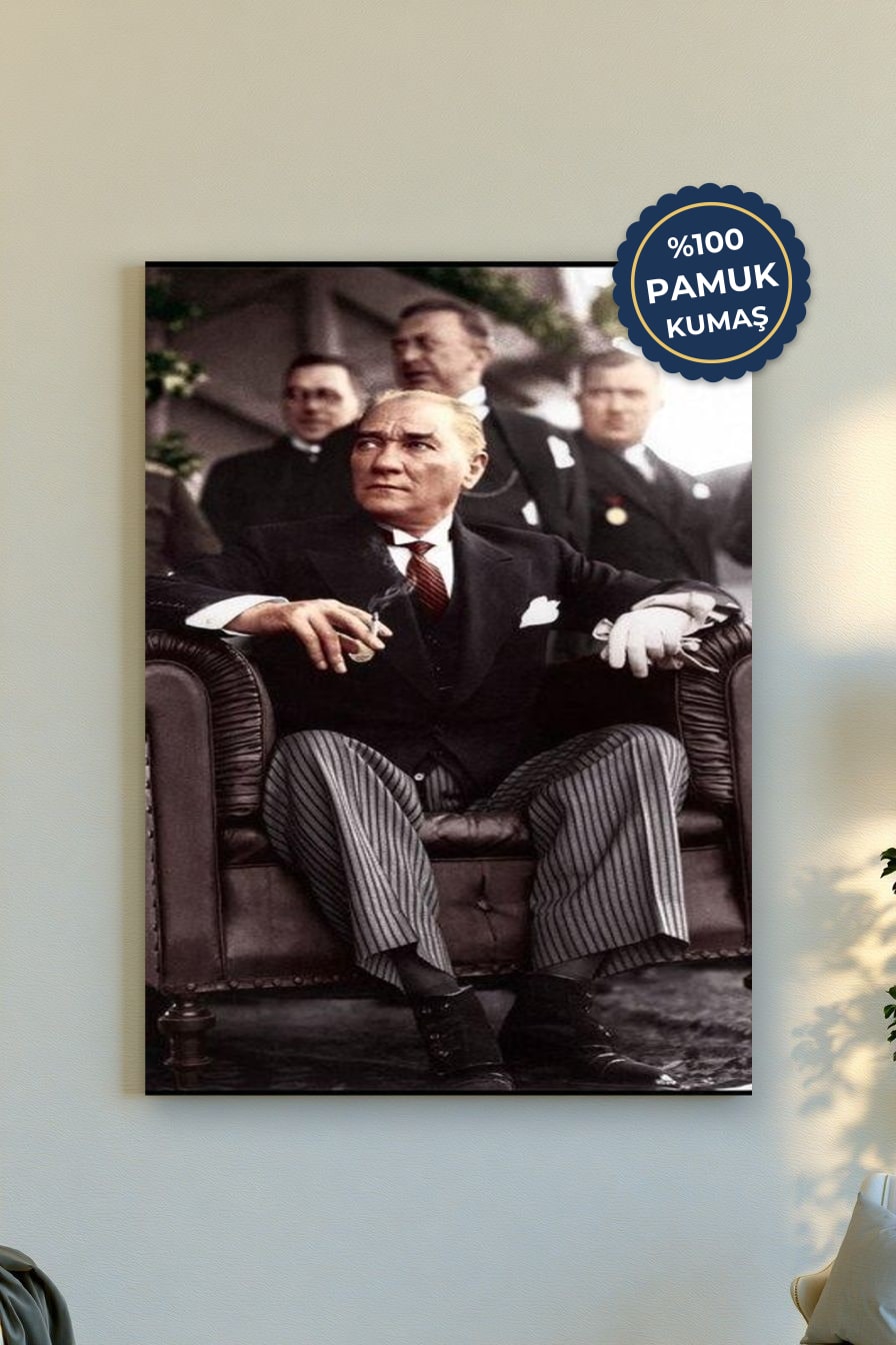 Atatürk Kanvas Tablo - Vintage Tarzı