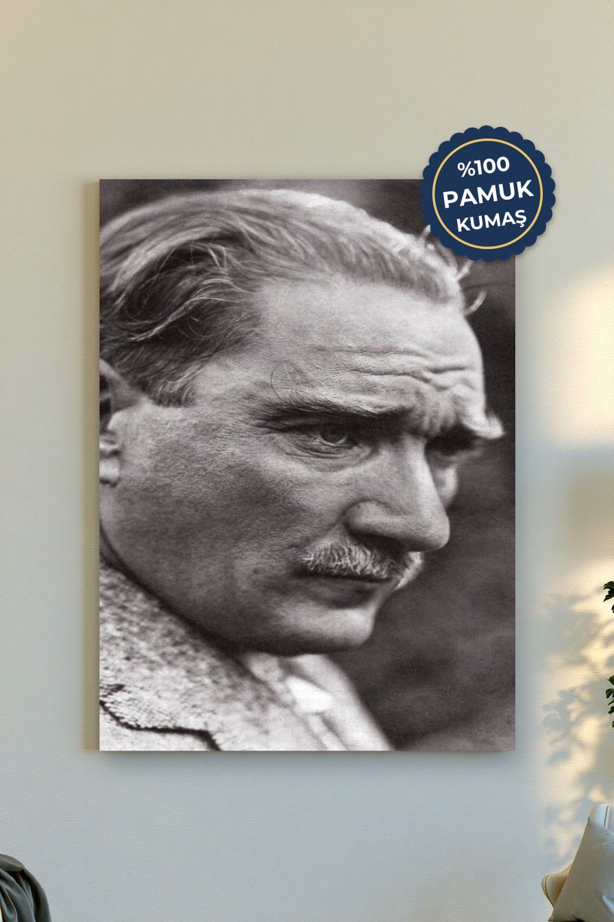 Tarihi Portre Kanvas Tablo - Siyah Beyaz Vurgu