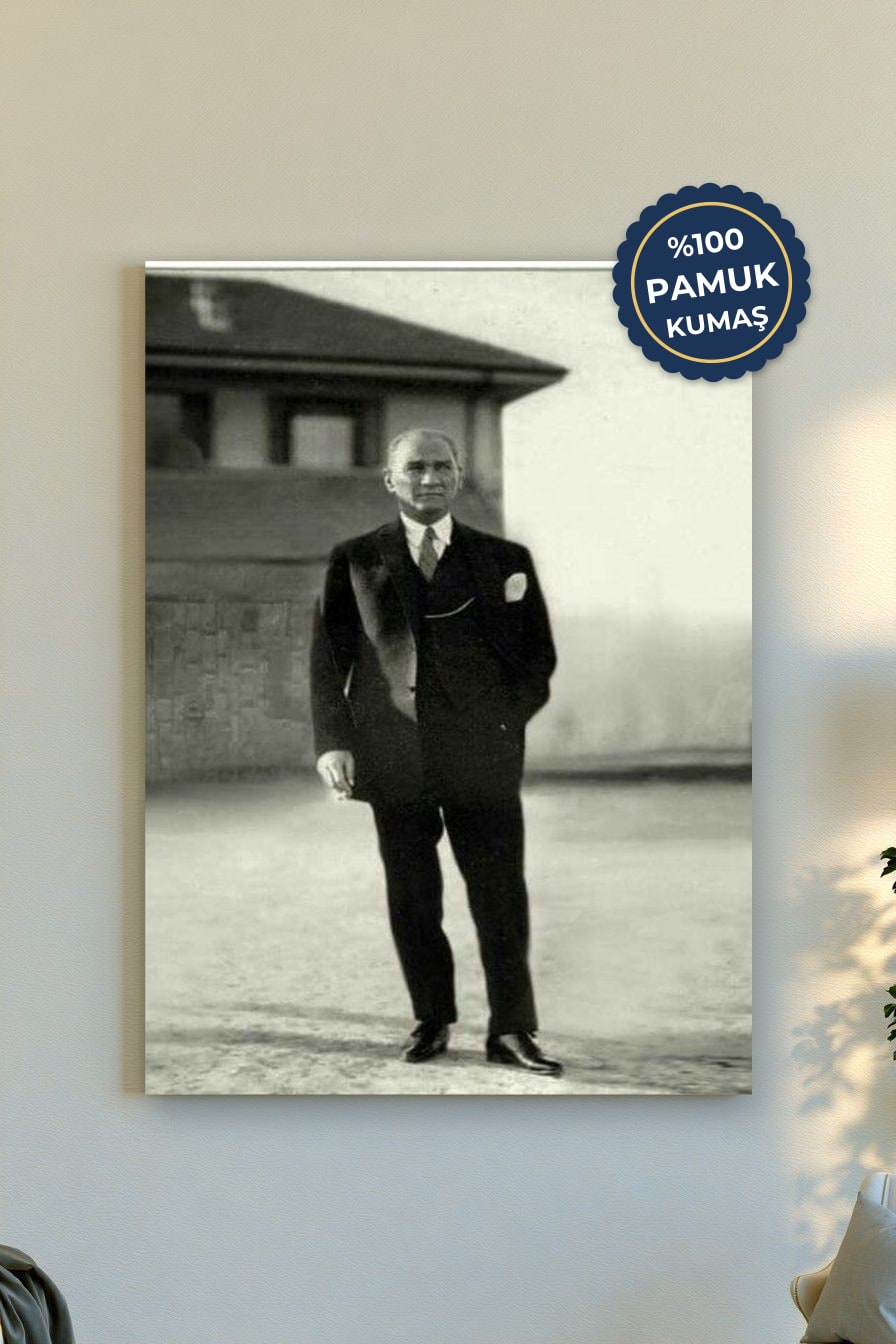 Tarihî Portre Kanvas Tablo - Siyah Beyaz