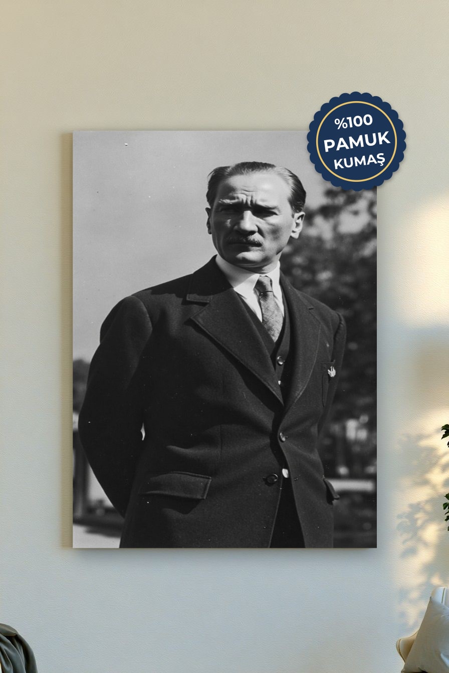 Tarihi Portre Kanvas Tablo - Siyah Beyaz