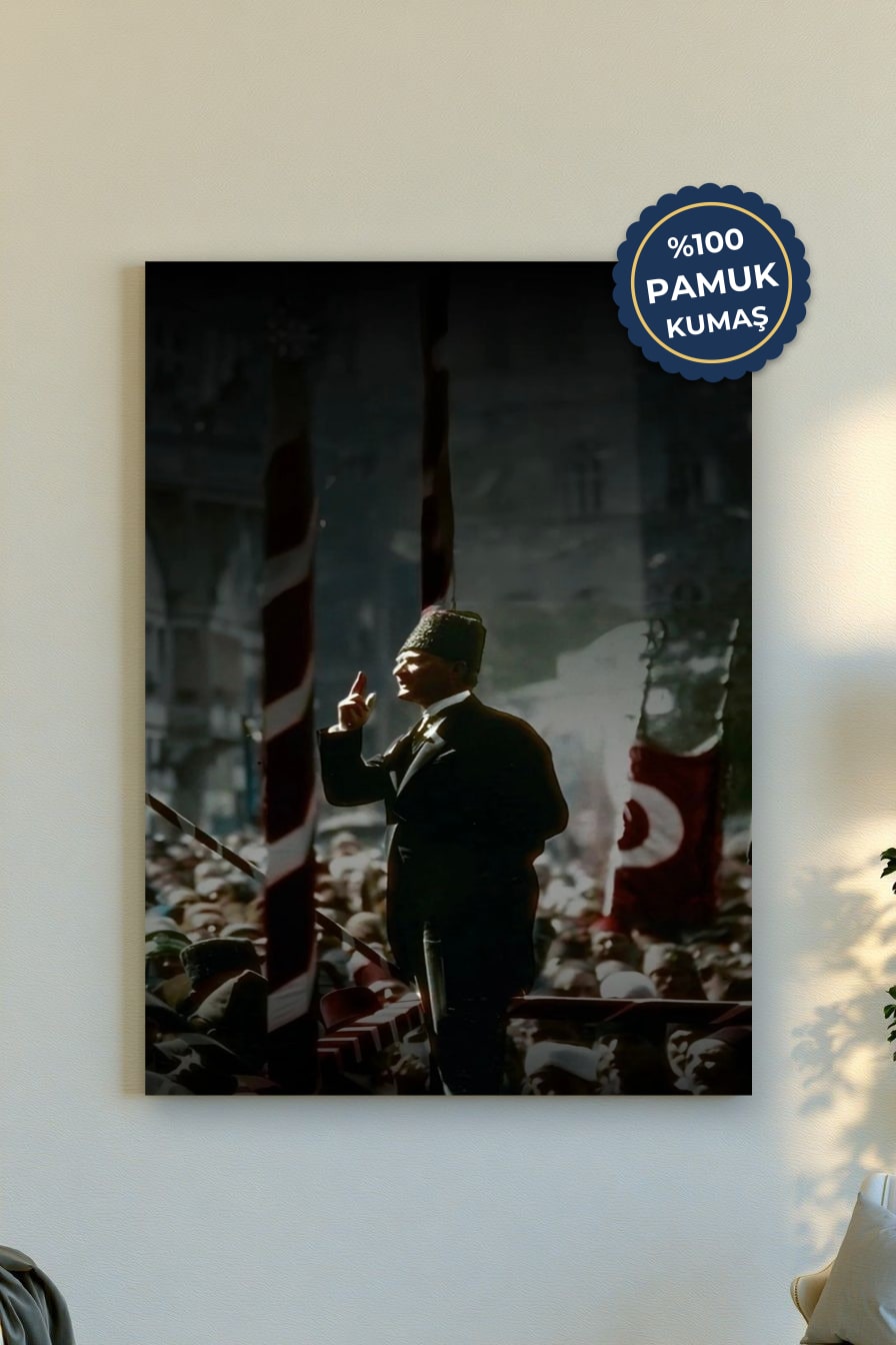 Mustafa Kemal Atatürk Kanvas Tablo - Tarihi Renkler