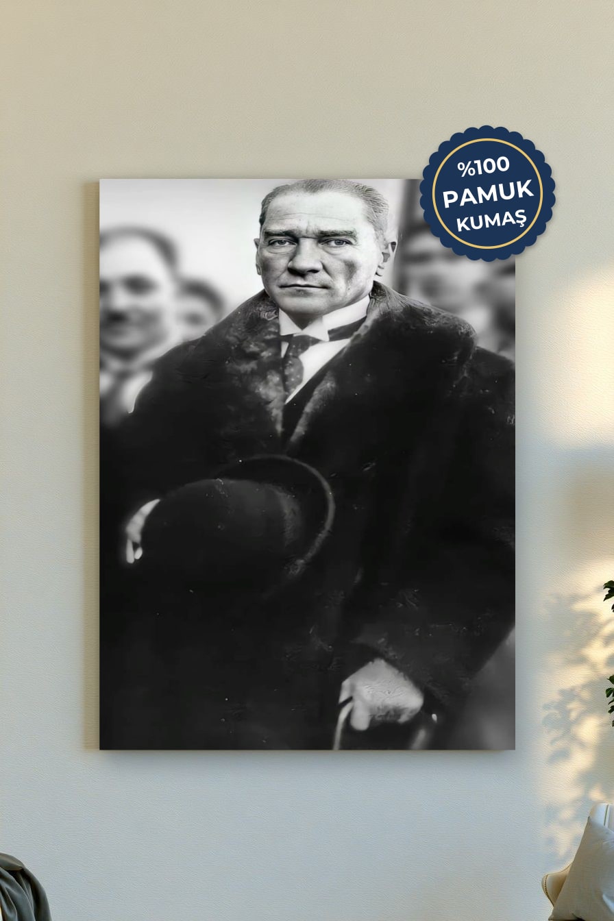 Tarihî Portre Kanvas Tablo - Siyah Beyaz Vurgu
