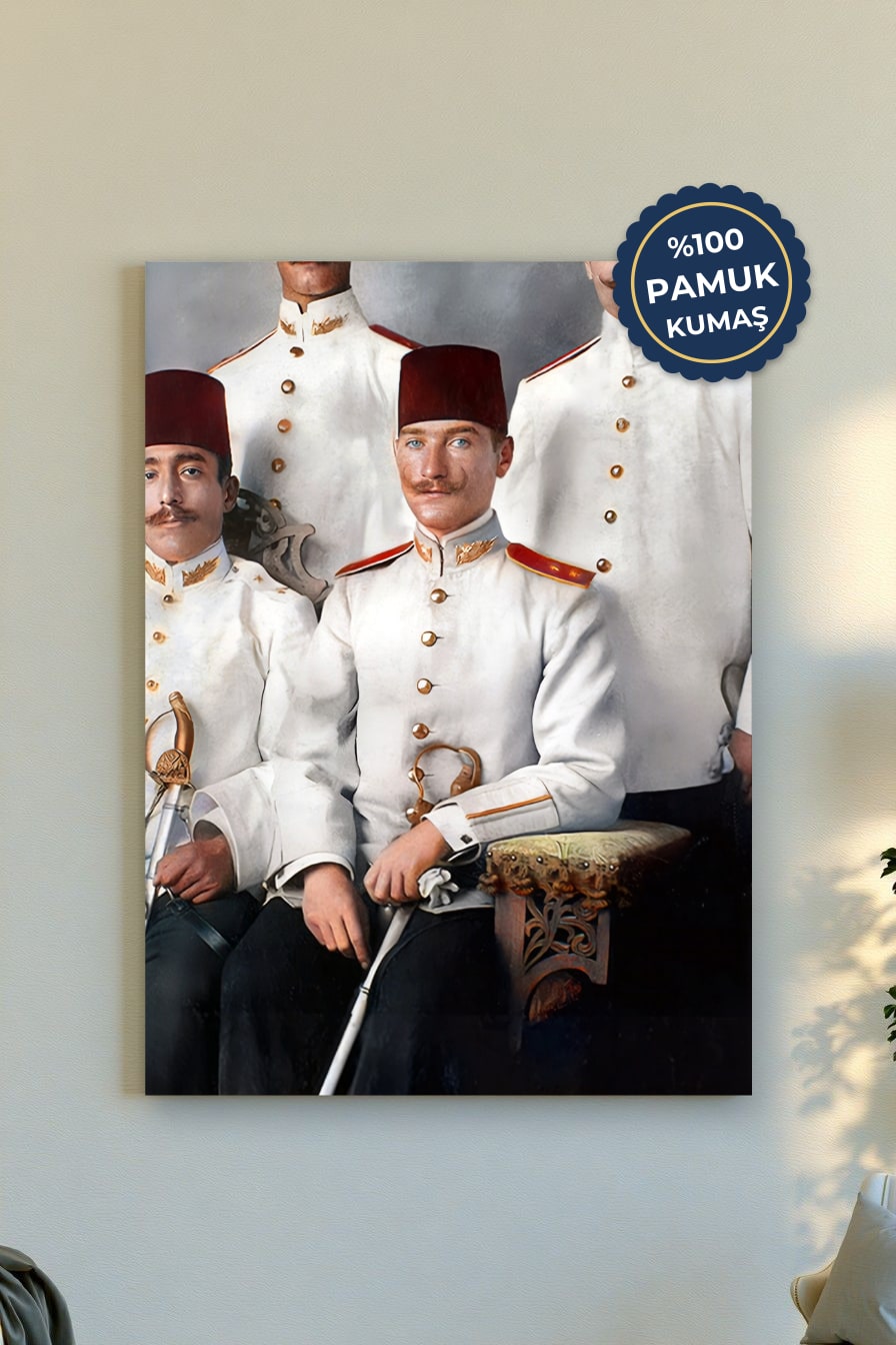 Osmanlı Subayları Kanvas Tablo - Vintage Renk Vurgusu