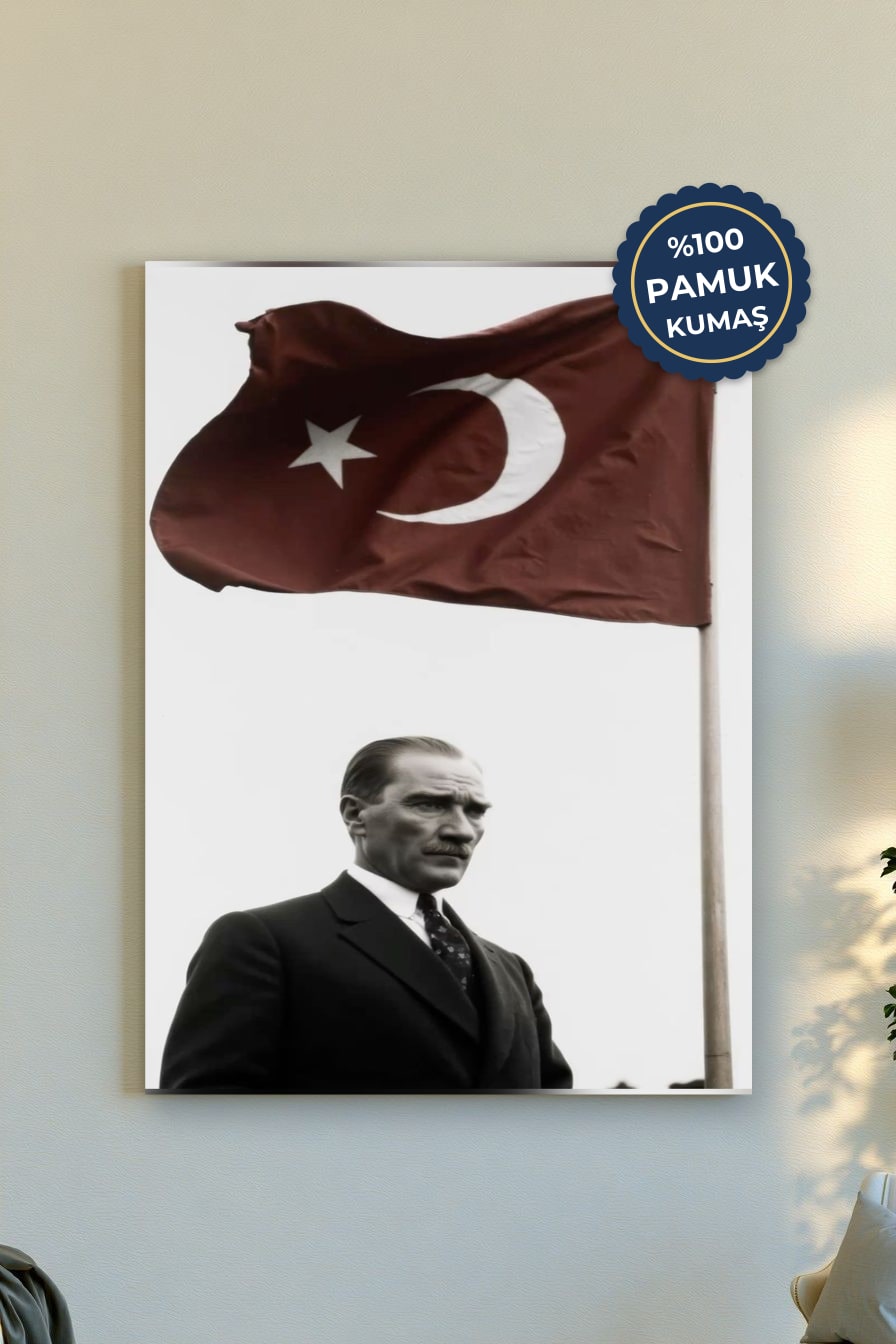Atatürk Kanvas Tablo - Siyah Beyaz Vurgu