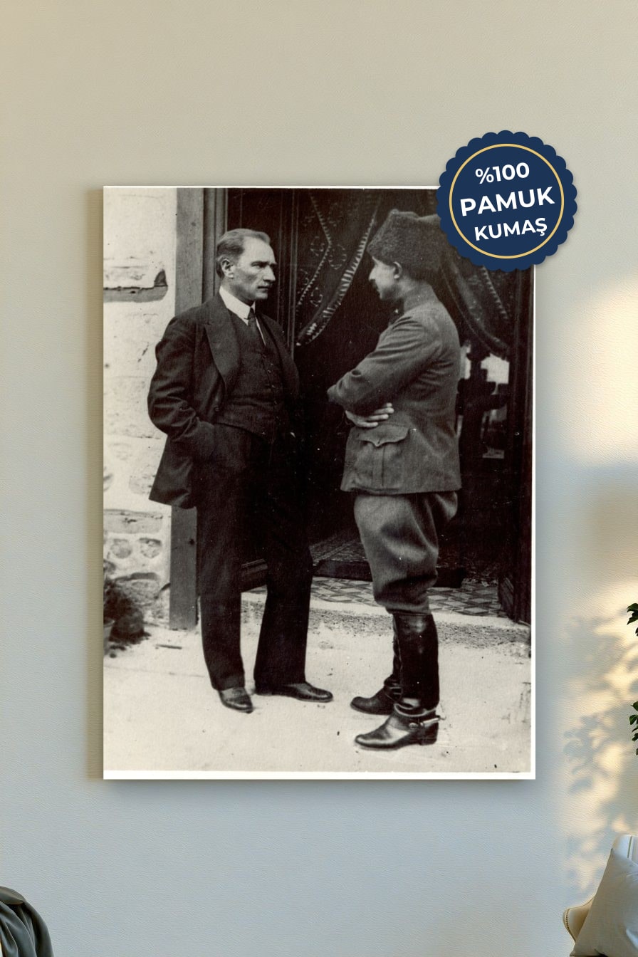 Tarihi İkili Kanvas Tablo - Siyah Beyaz Vurgusu