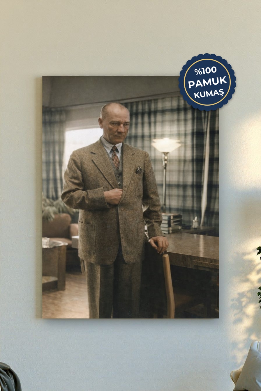 Retro Portre Kanvas Tablo - Vintage Dokusuyla