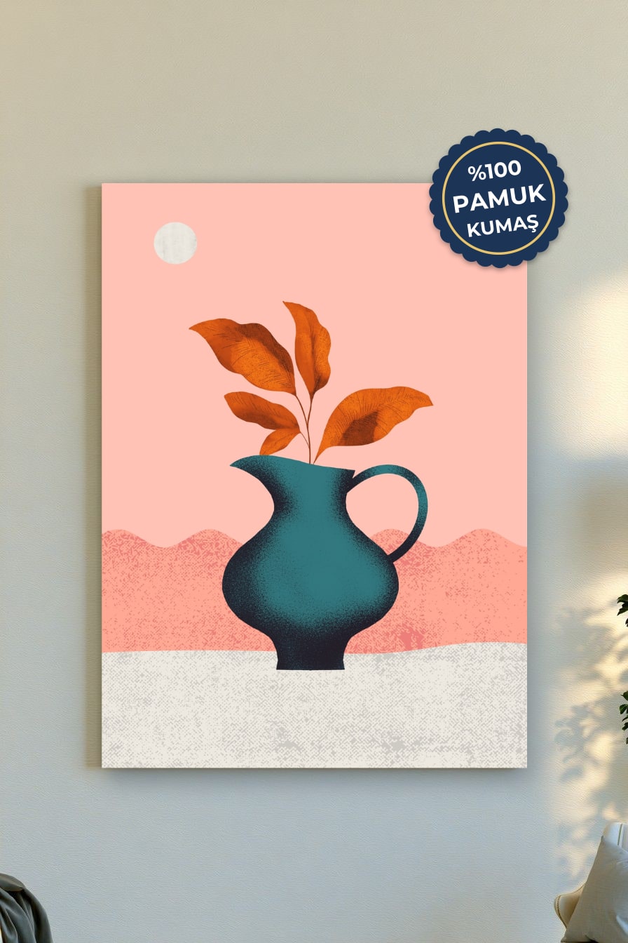 Sade Çiçekli Kanvas Tablo - Pastel Tonlarında