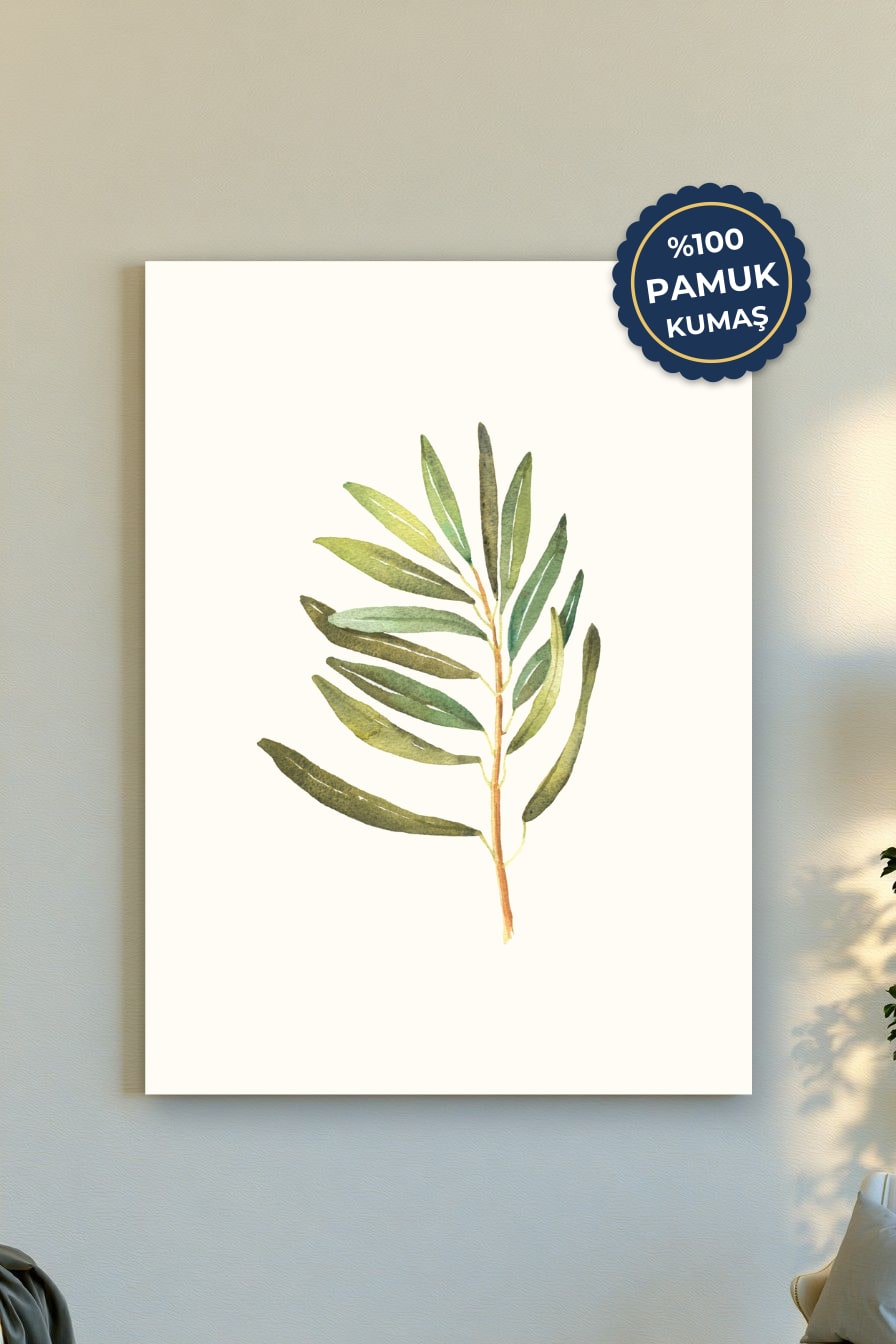 Bitki Kanvas Tablo - Yeşil Minimalist