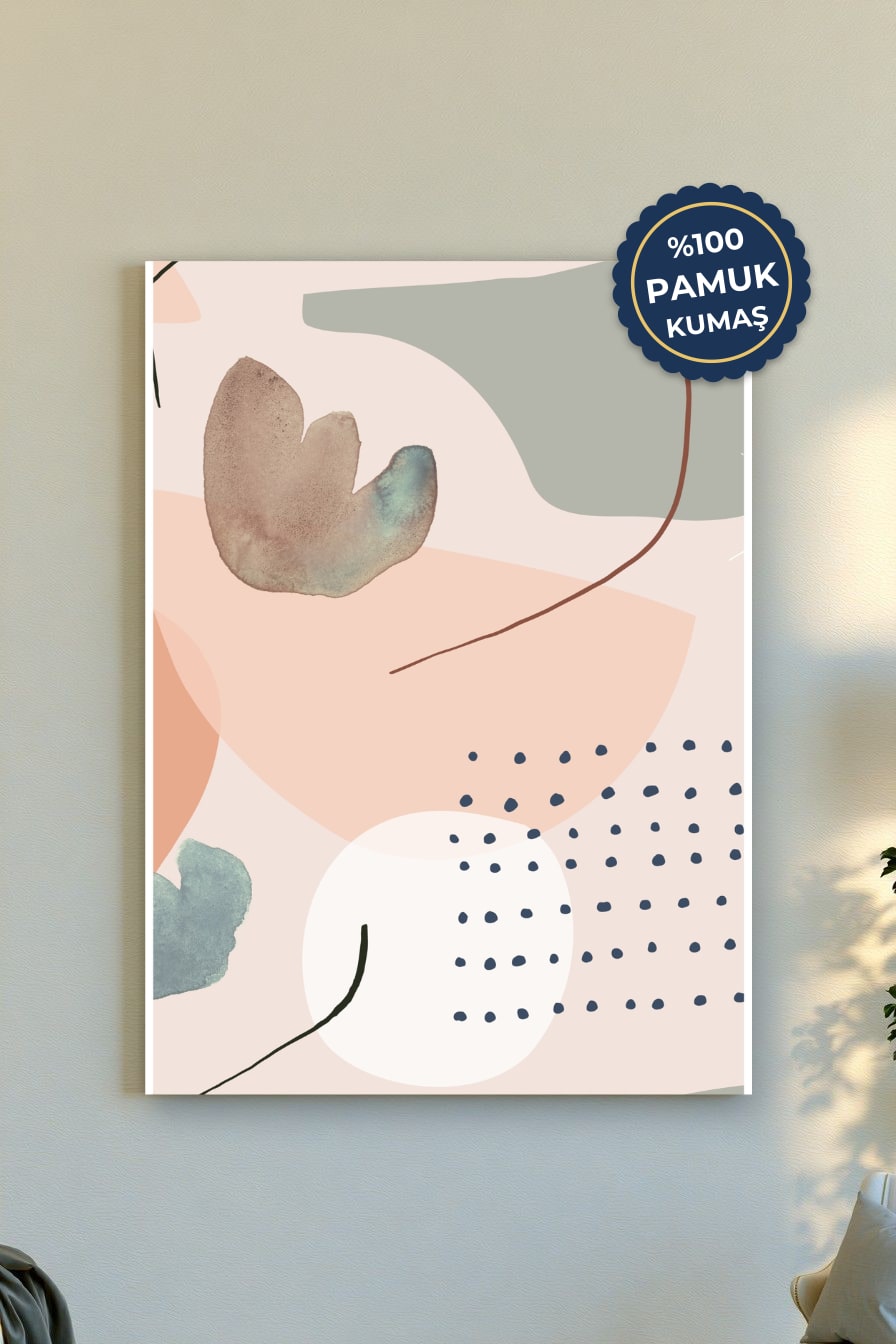 Soyut Kanvas Tablo - Pastel Renk Vurgusu